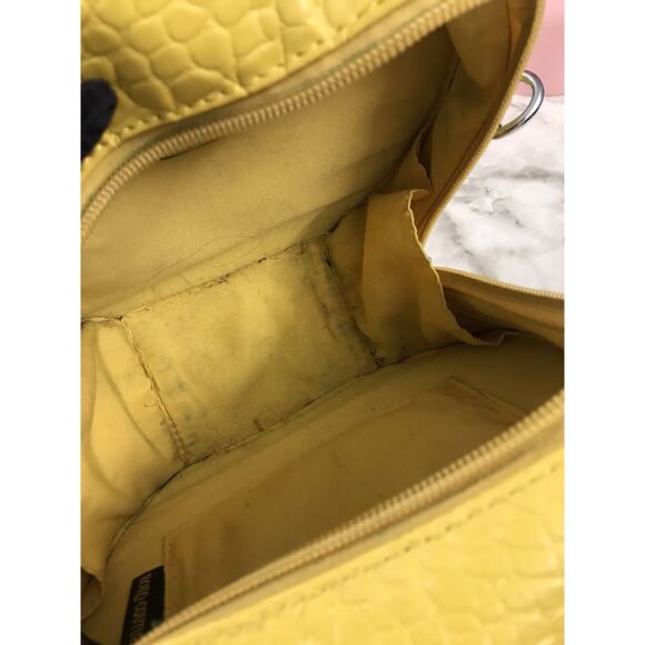 RARE Round Classy Koko Couture Crossbody Purse MUstard Gold Yellow 7"x7"x3" - Picture 7 of 7